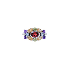 Sterling Silver Multi Gemstone Ring SSR295