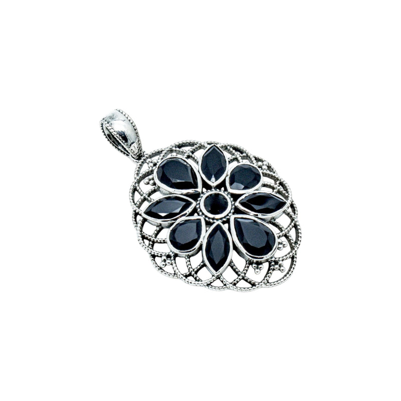 Sterling Silver Black Spinel Pendant SSP73