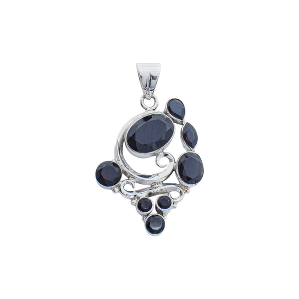 Sterling Silver Black Spinel Pendant SSP96