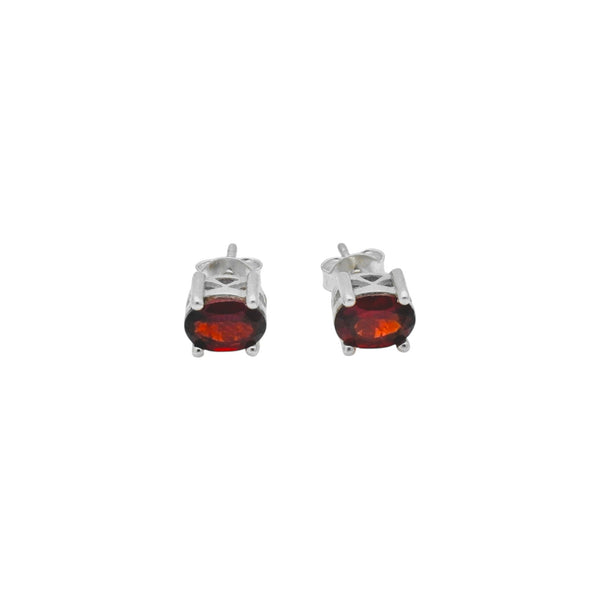 Sterling Silver Garnet Stud Earrings SSER45