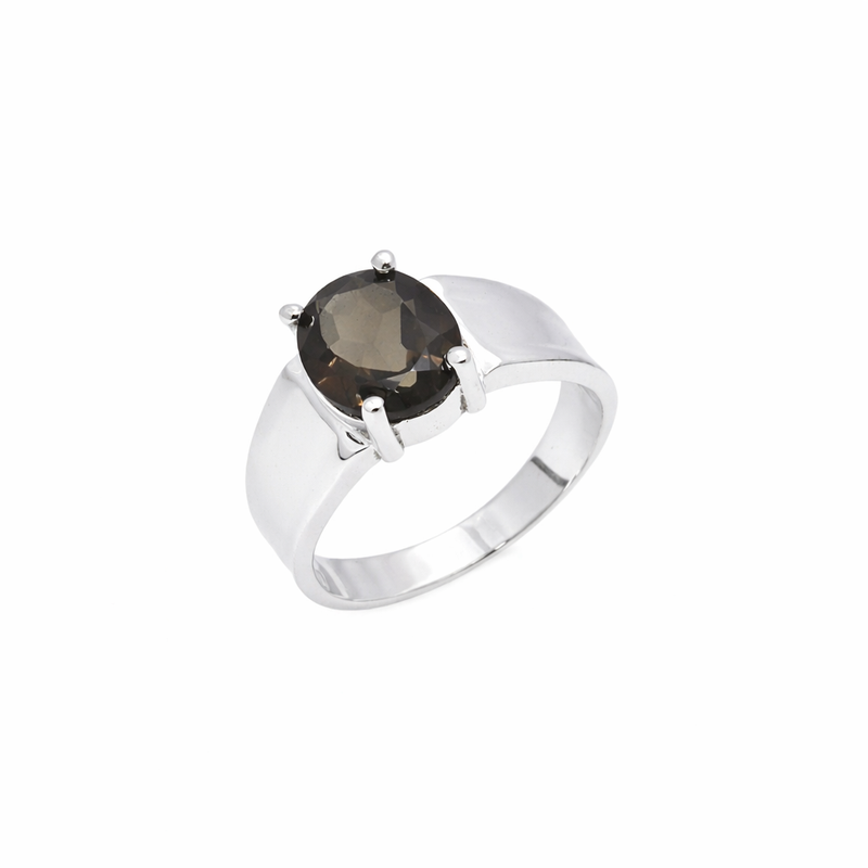 Sterling Silver Smoky Quartz Ring SSR301