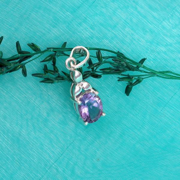 Sterling Silver Amethyst Pendant SSP132