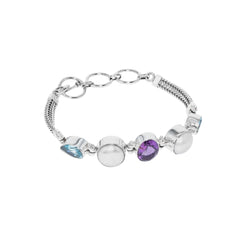 Sterling Silver Multi gemstone Bracelet SSBR44