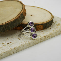 Sterling Silver Amethyst Ring SSR238