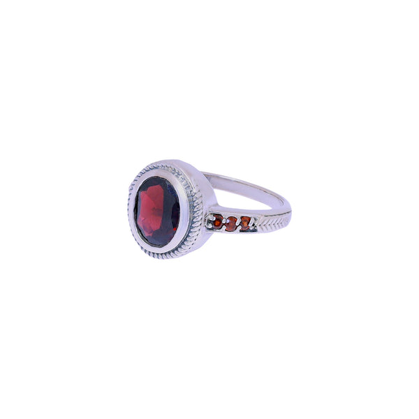 Sterling Silver Garnet Ring SSR430