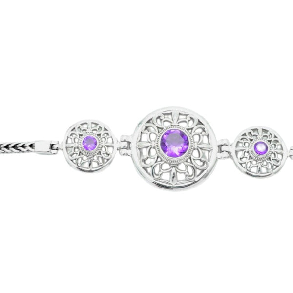 Sterling Silver Amethyst Bracelet SSBR49