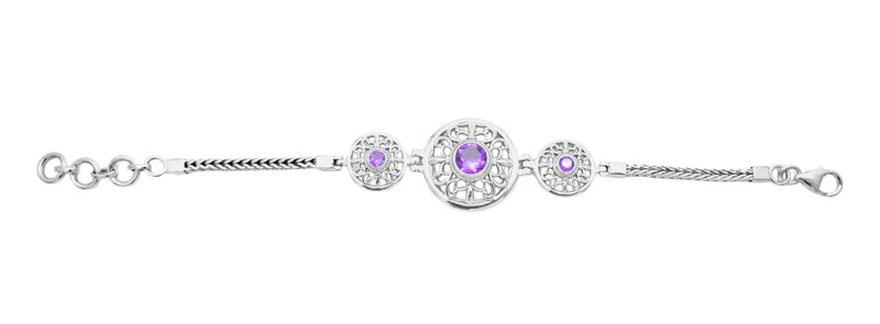 Sterling Silver Amethyst Bracelet SSBR49