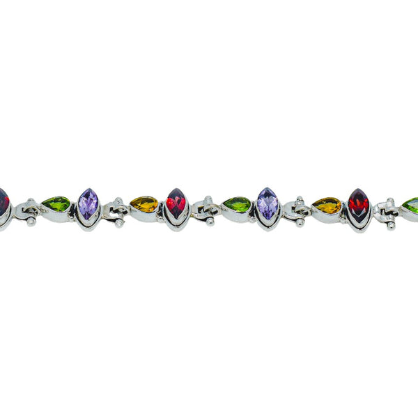 Sterling Silver Multi gemstone Bracelet SSBR46