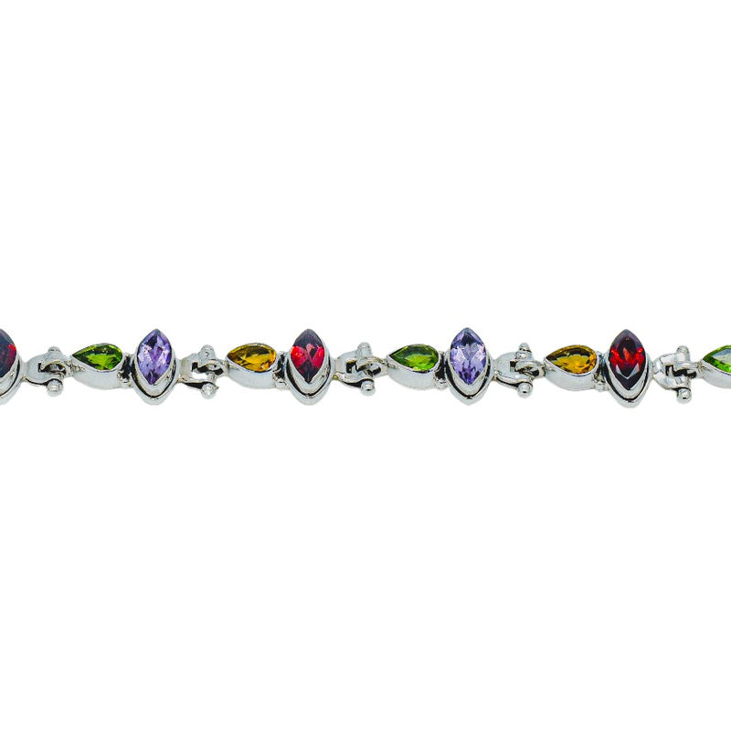 Sterling Silver Multi gemstone Bracelet SSBR46