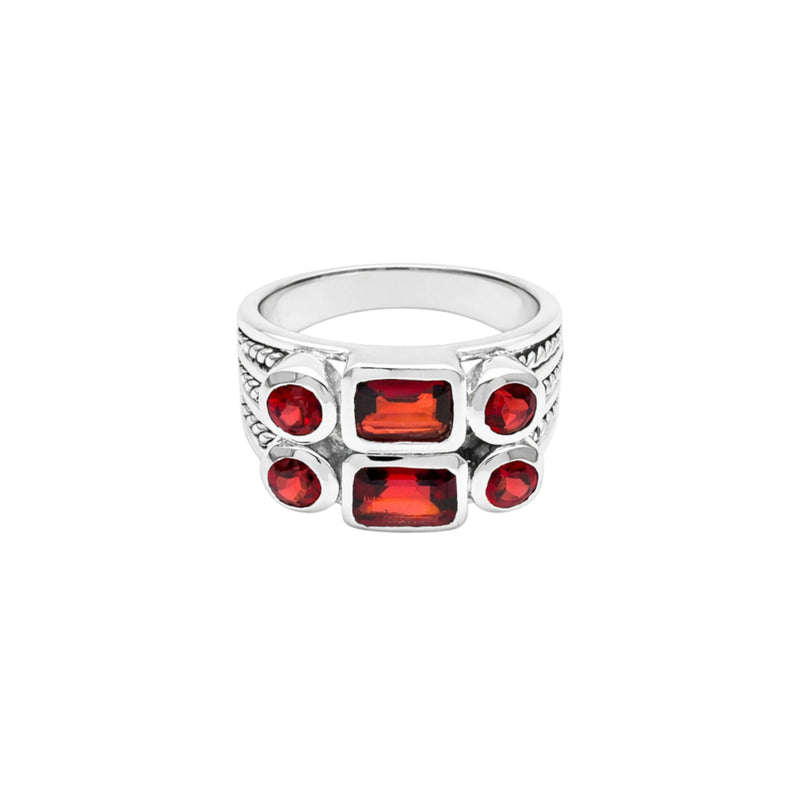 Sterling Silver Garnet Ring SSR280