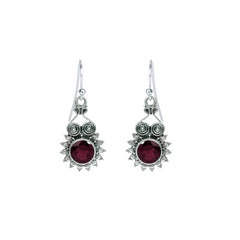 Sterling Silver Garnet Earrings SSER135