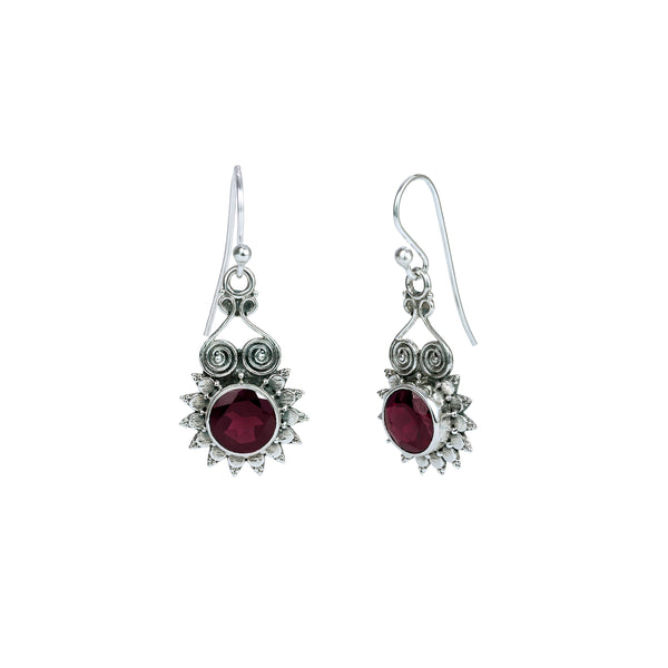 Sterling Silver Garnet Earrings SSER135