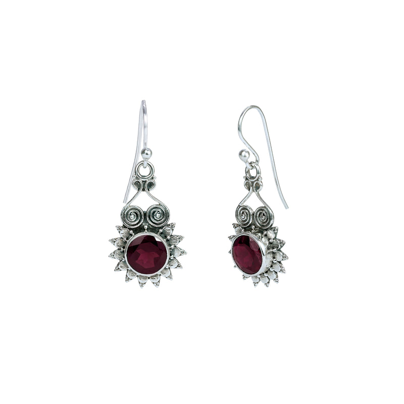 Sterling Silver Garnet Earrings SSER135