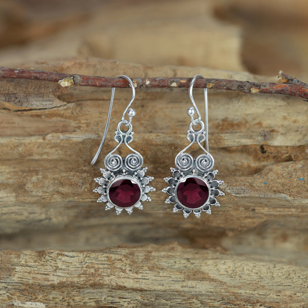 Sterling Silver Garnet Earrings SSER135