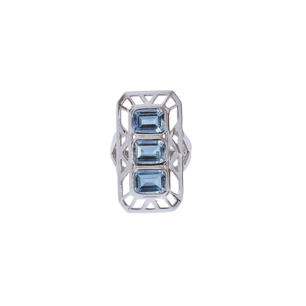 Sterling Silver Blue Topaz Ring SSR50