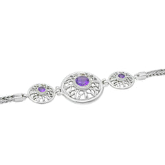 Sterling Silver Amethyst Bracelet SSBR49