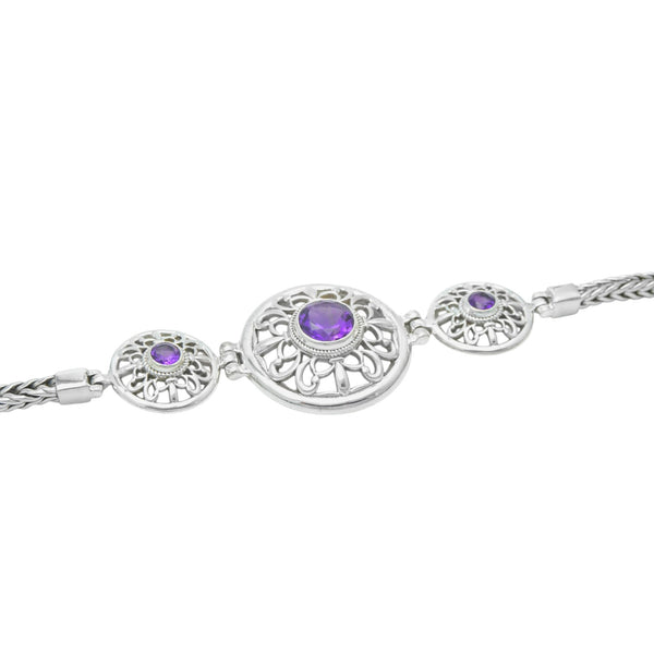 Sterling Silver Amethyst Bracelet SSBR49