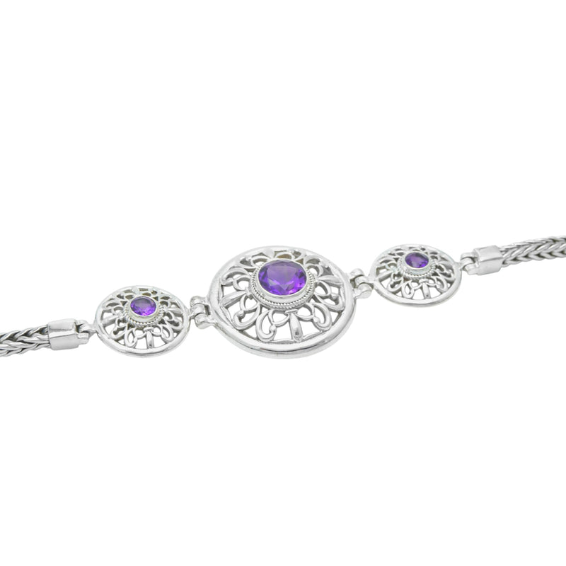 Sterling Silver Amethyst Bracelet SSBR49