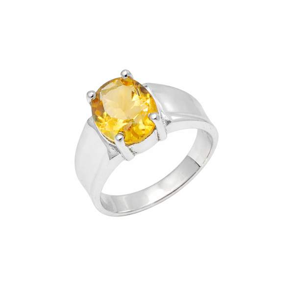 Sterling Silver Citrine Ring SSR301