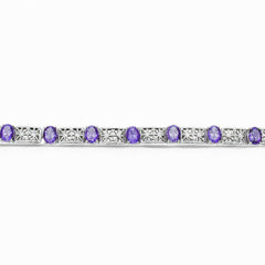Sterling Silver Amethyst Bracelet SSBR37
