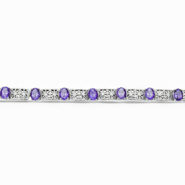 Sterling Silver Amethyst Bracelet SSBR37