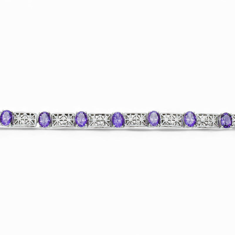 Sterling Silver Amethyst Bracelet SSBR37