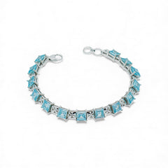 Sterling Silver Sky Blue Topaz Bracelet SSBR31