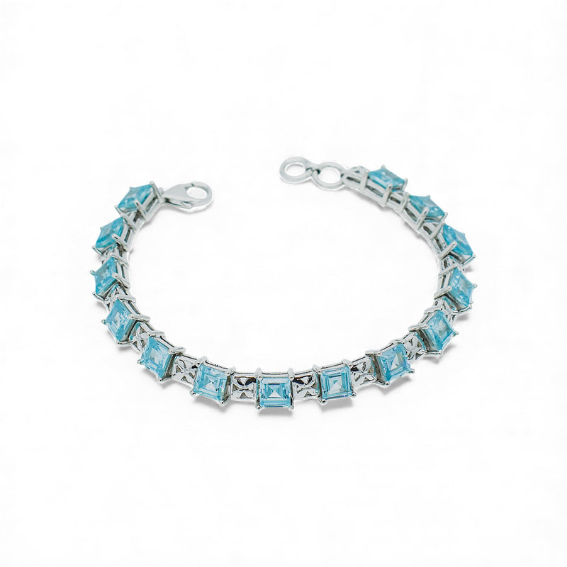 Sterling Silver Sky Blue Topaz Bracelet SSBR31