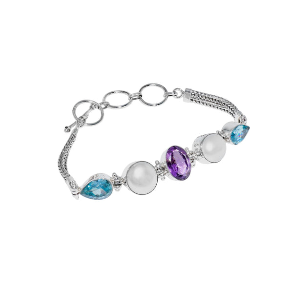 Sterling Silver Multi gemstone Bracelet SSBR44