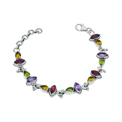 Sterling Silver Multi gemstone Bracelet SSBR46
