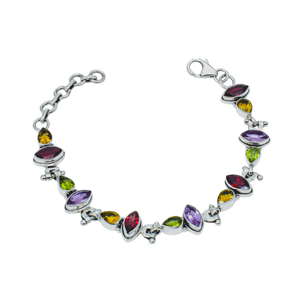 Sterling Silver Multi gemstone Bracelet SSBR46