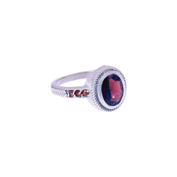Sterling Silver Garnet Ring SSR430