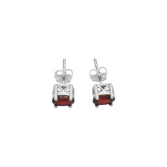 Sterling Silver Garnet Stud Earrings SSER45