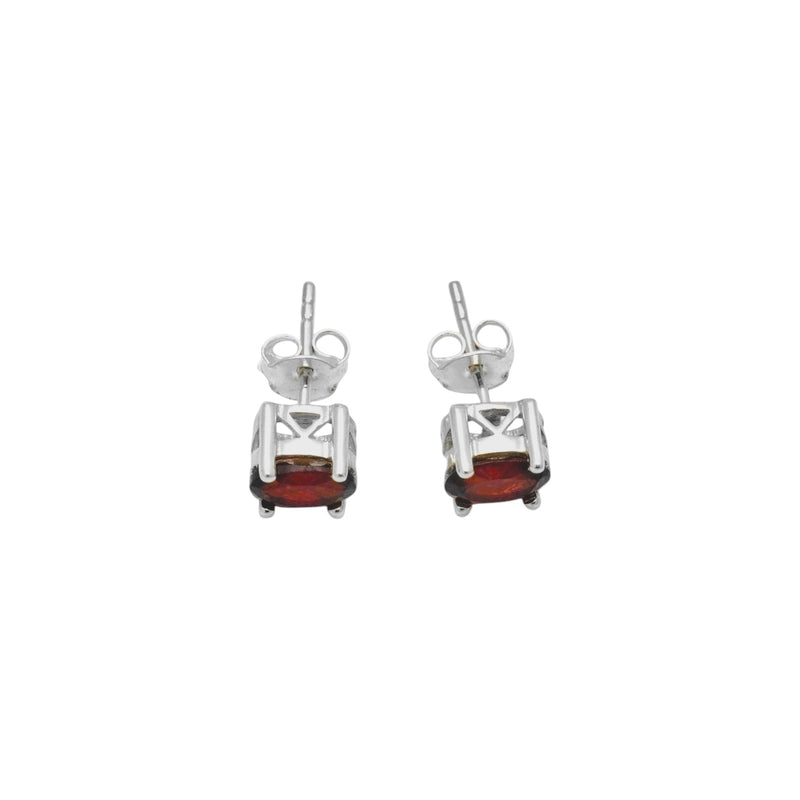 Sterling Silver Garnet Stud Earrings SSER45