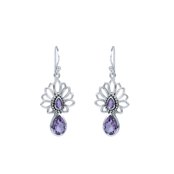 Sterling Silver Amethyst Earrings SSER208