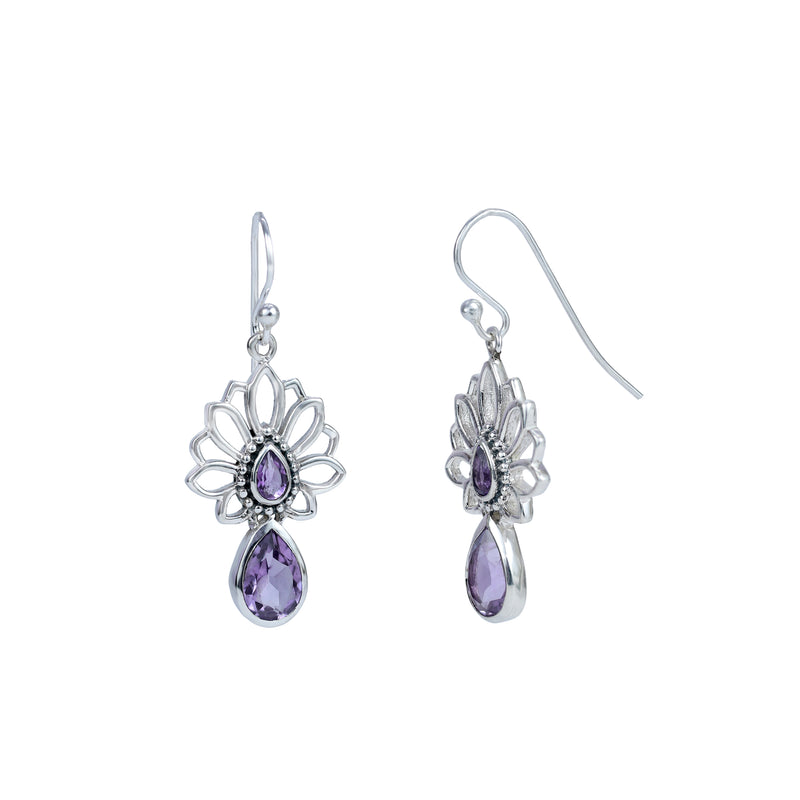 Sterling Silver Amethyst Earrings SSER208