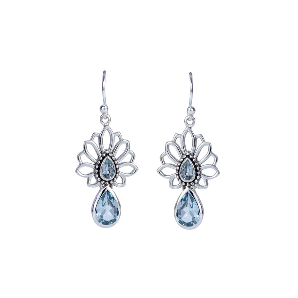 Sterling Silver BLue Topaz Earrings SSER208