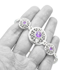 Sterling Silver Amethyst Bracelet SSBR49