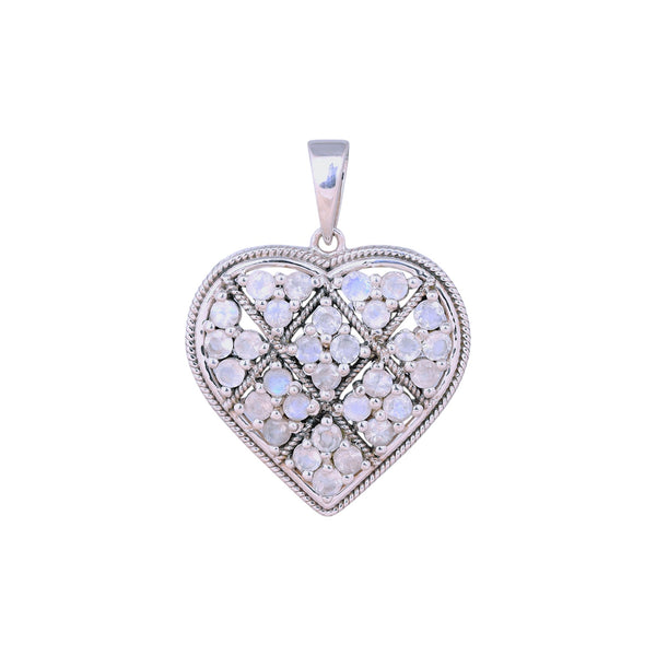 Sterling Silver Moonstone Heart Pendant SSP245