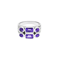 Sterling Silver Amethyst Ring SSR280