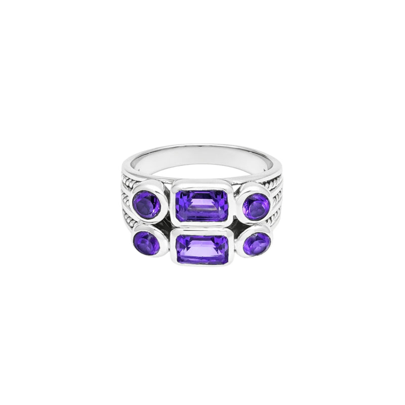 Sterling Silver Amethyst Ring SSR280