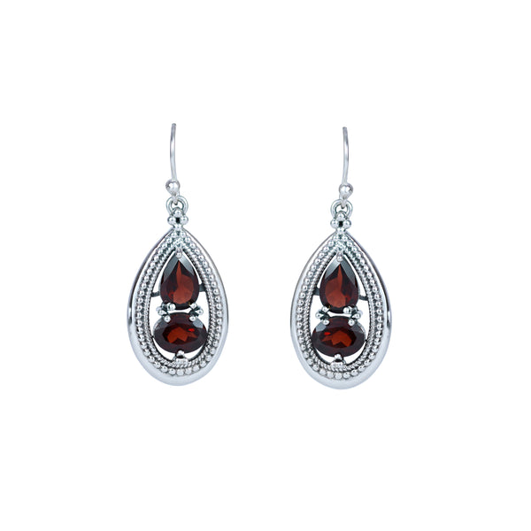 Sterling Silver Garnet Earrings SSER198