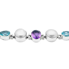 Sterling Silver Multi gemstone Bracelet SSBR44