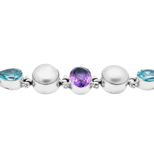 Sterling Silver Multi gemstone Bracelet SSBR44