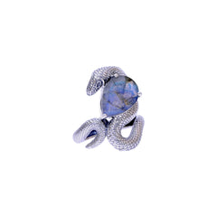 Sterling Silver Labradorite Snake Ring SSR425