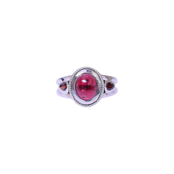 Sterling Silver Garnet Ring SSR421