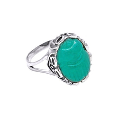 Sterling Silver Green Onyx Scarab Ring SSR292