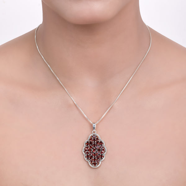 Sterling Silver Garnet Pendant SSP234