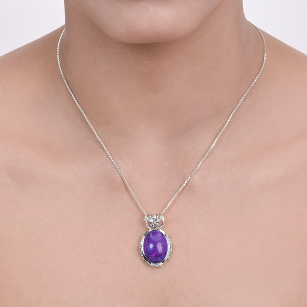 Sterling Silver Purple Mohave Turquoise Pendant SSP235