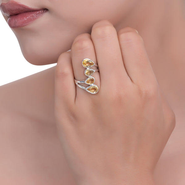 Sterling Silver Citrine Ring SSR369
